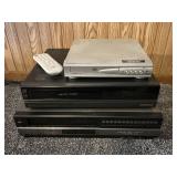Magnavox DVD Player and 2 VHS Tape Players