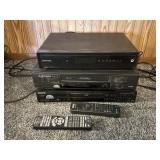Sony DVD Player, Mitsubishi VHS Player, and