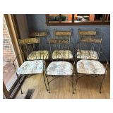 Six Metal Frame Chairs With Cushions
