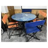 Plastic top table with directors chairs