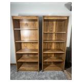 Two Press board bookshelves