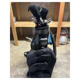 Golf Clubs and Travel Bag