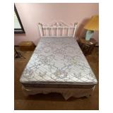 Full White Metal Bed Frame & Mattress