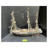 Detailed Plastic Model Ship With Rigging