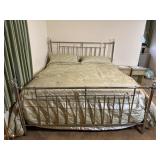 King Metal Bed Frame With Crystal Details