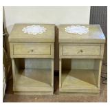 2 Mid-Century Blonde Nightstands