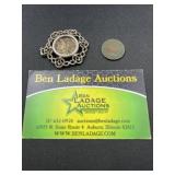 1940 mercury dime pendant & 1955 Canada one cent