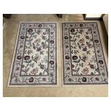 Floral Pattern Area Rugs, Set of 2