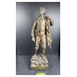 22" Bronze Style Finish Fisherman Statue