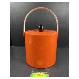 Vintage Orange Ice Bucket With Handle