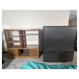 Press board tv stand and Mitsubishi Big Screen TV
