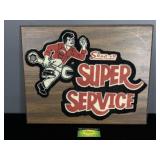 Wooden snap in sign with felt design