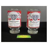 Two Budweiser glass