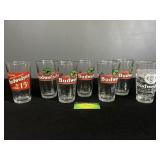 Seven Budweiser cups