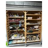 Sewing items and Storage, Green Shelves and