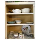 Contents and on top of cabinets on left of