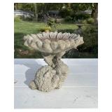 Concrete bunny, birdbath