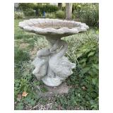 Concrete goose birdbath