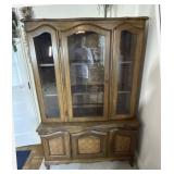 Wood China Hutch With Glass Doors