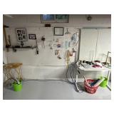 Sewing items and desk