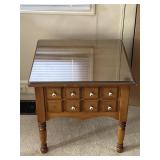 Columbia End tableWith Glass Top & Drawer