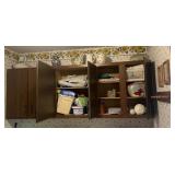 Content of cabinets and art on walls