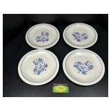 4 Pfaltzgraff Blue Flower Plates