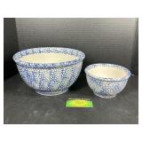 Spongeware ceramic mixing bowls