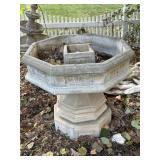 Octagonal Concrete Garden Fountain Base - Concrete