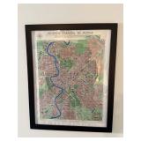 Framed Nuova Pianta Di Roma Map