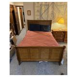 Wooden Full-Size Sleigh Bed Frame