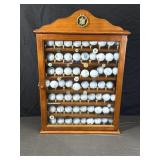 Golf Ball Display Case With Balls & Some Pins