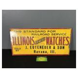 Vintage Illinois Watches Railroad Service Sign