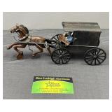 Antique Cast Iron Horse-Drawn Covered Buggy