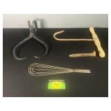Antique Ice Block Tongs, Hay Hook, and More