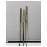 3 Vintage Wooden Iron Golf Clubs