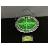 Uranium glass Metal Handled divided Relish Dish
