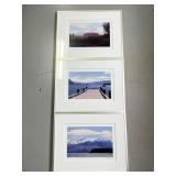 Three framed Landscape photographs