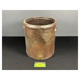 Brown Stoneware Handled Crock