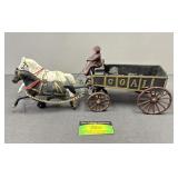 Vintage Cast Iron Horse & Coal Buggy