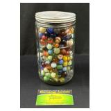 Jar Full of Vintage-Style Mixed Marbles