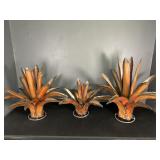 3 Metal Decor Plants