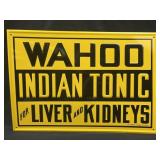 Wahoo Indian Tonic Metal sign