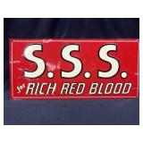 S.S.S. For Rich Red Blood metal sign