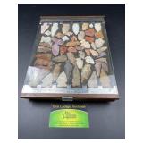 Native American arrowhead in glass & wooden case