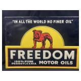 Freedom Motor Oils metal sign