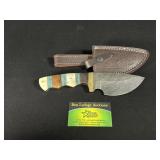 Custom Damascus Steel Knife with Sheath