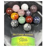 12 Polished Gemstone Marbles