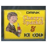 Cherry Sparkle Drink Metal sign