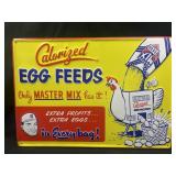 Colorized Egg Feeds metal sign